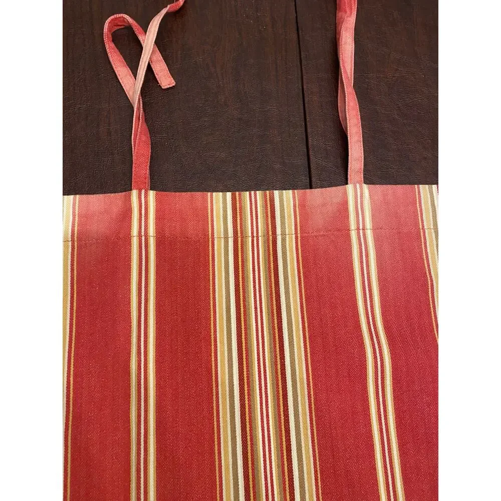 Pottery Barn Morgan Red‎ Striped Cafe Window Curtains Set of 2 44x36 Ties Cotton
